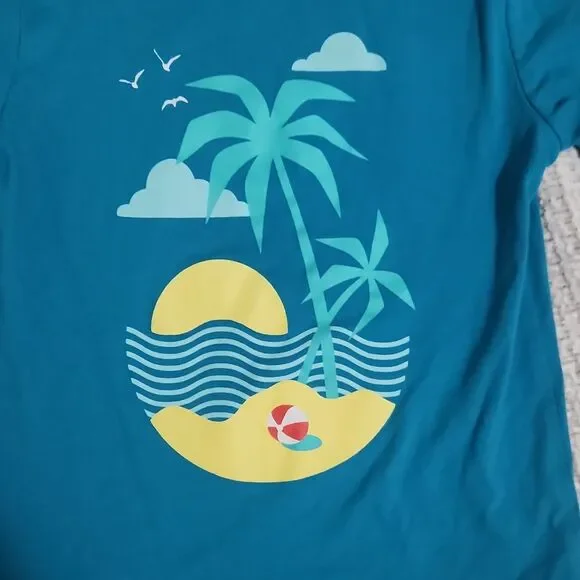Cat & Jack Boys Beach Graphic T-Shirt Blue Size 5T Short Sleeve - Picture 2 of 4